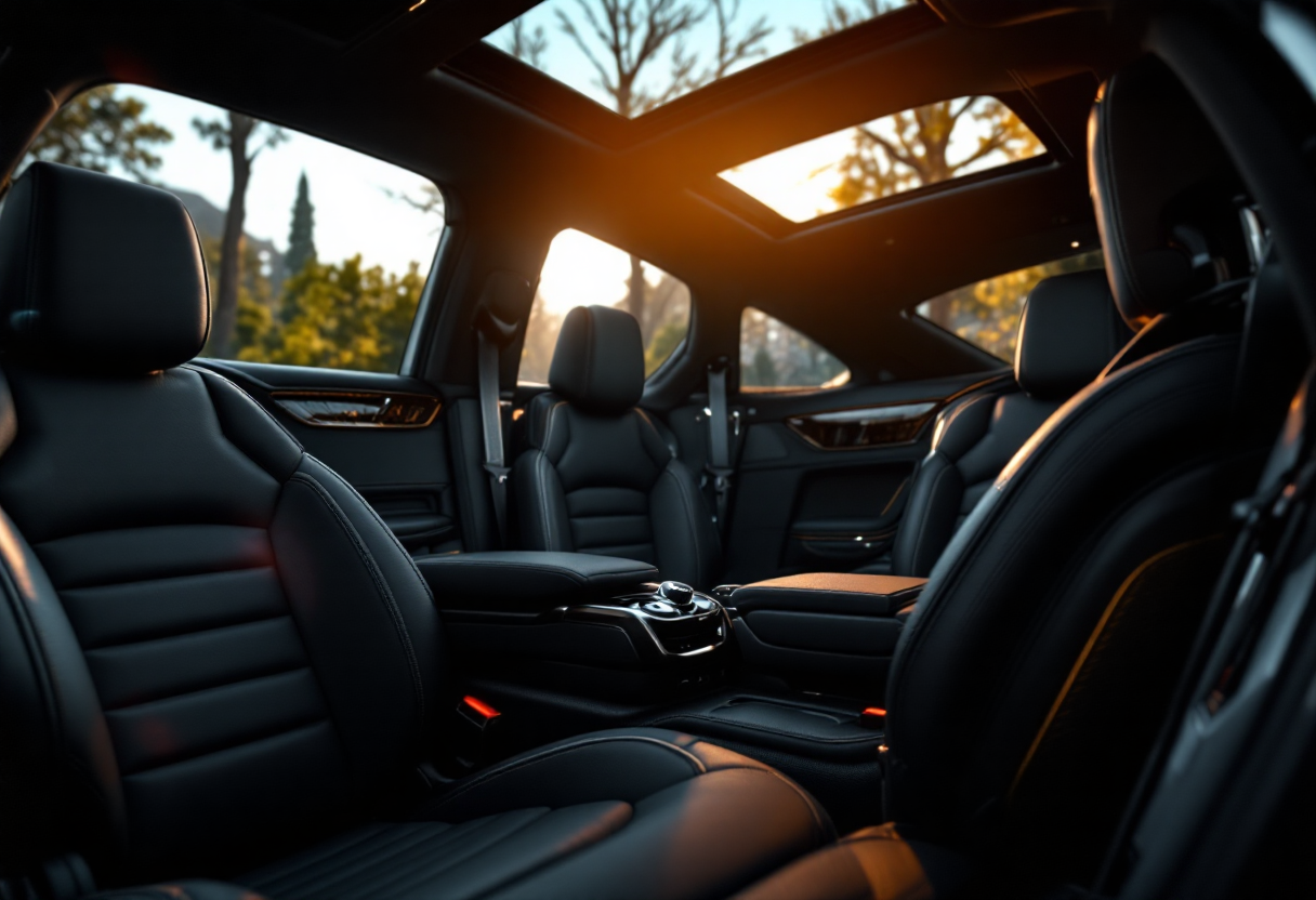 Elegant couple in luxury car